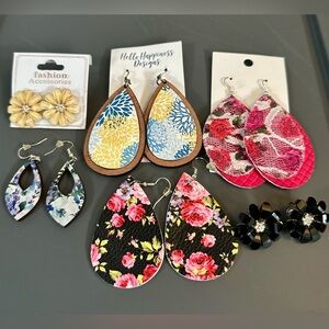 Bundle of NWOT Floral Theme Earrings